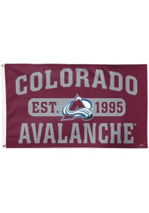 Colorado Avalanche Deluxe Established Maroon Silk Screen Grommet Flag - Maroon