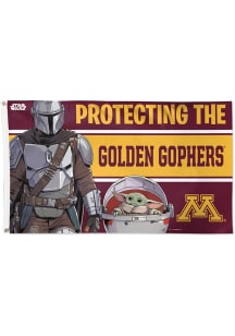 Maroon Minnesota Golden Gophers Deluxe Mandalorian Silk Screen Grommet Flag