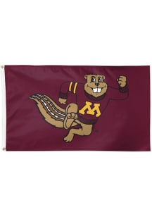 Maroon Minnesota Golden Gophers Deluxe Mascot Silk Screen Grommet Flag