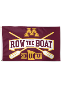 Maroon Minnesota Golden Gophers Deluxe Row The Boat Silk Screen Grommet Flag