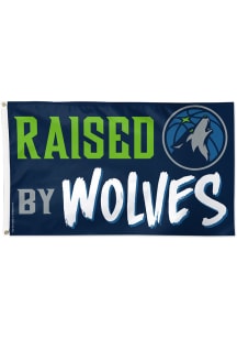Minnesota Timberwolves Deluxe Slogan Blue Silk Screen Grommet Flag - Blue