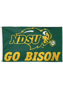 North Dakota State Bison Deluxe Slogan Green Silk Screen Grommet Flag