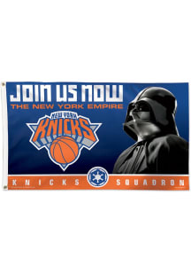 New York Knicks Deluxe Star Wars Silk Screen Grommet Flag - Blue