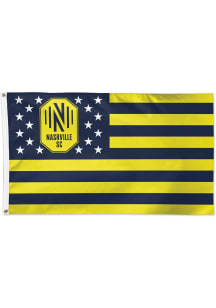 Nashville SC Deluxe Stars and Stripes Yellow Silk Screen Grommet Flag