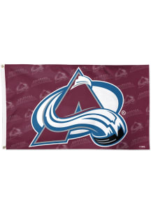 Colorado Avalanche Deluxe Step and Repeat Maroon Silk Screen Grommet Flag