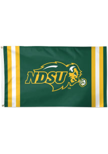 North Dakota State Bison Deluxe Vertical Stripe Green Silk Screen Grommet Flag