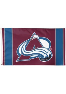 Colorado Avalanche Deluxe Vertical Stripe Maroon Silk Screen Grommet Flag