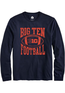 Mens Big Ten Navy Blue Rally Football Arch Design Tee