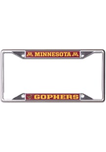 Minnesota Golden Gophers Silver  Metal Logo License Frame