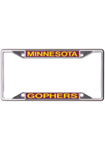 Minnesota Golden Gophers Silver  Metal Thick Logo License Frame
