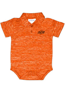 Oklahoma State Cowboys Baby Orange Space Dye Short Sleeve One Piece Polo