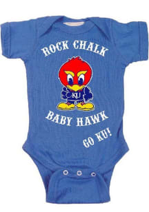 Kansas Jayhawks Baby Blue Baby Hawk Short Sleeve One Piece