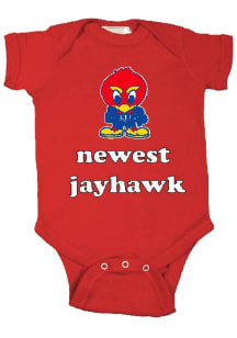 Kansas Jayhawks Baby Red Newest Short Sleeve One Piece