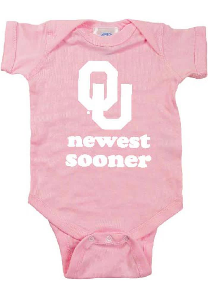 Oklahoma Sooners Baby Pink Newest Sooner Short Sleeve One Piece