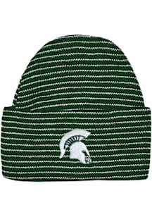Michigan State Spartans Green Stripe Design Newborn Knit Hat