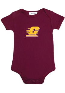 Central Michigan Chippewas Baby Maroon Logo Short Sleeve One Piece