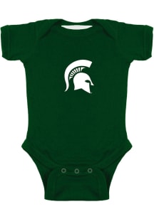 Michigan State Spartans Baby Green Logo Short Sleeve One Piece