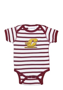 Central Michigan Chippewas Baby Maroon Stripe Short Sleeve One Piece
