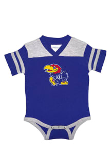 Kansas Jayhawks Baby Blue Football Short Sleeve One Piece