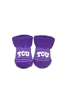 TCU Horned Frogs Striped Baby Bootie Boxed Set