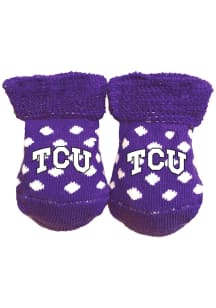 TCU Horned Frogs Polka Dot Baby Bootie Boxed Set