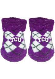 TCU Horned Frogs Argyle Baby Bootie Boxed Set