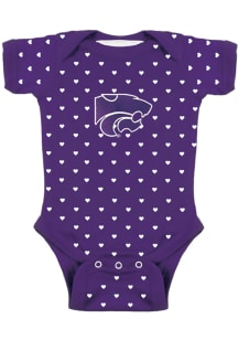 K-State Wildcats Baby Purple Heart Short Sleeve One Piece