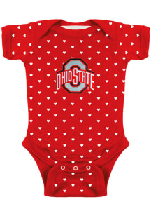 Ohio State Buckeyes Baby Red Heart Short Sleeve One Piece