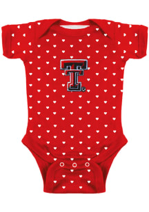 Texas Tech Red Raiders Baby Red Heart Short Sleeve One Piece