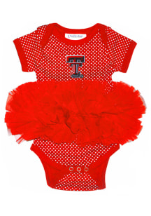 Texas Tech Red Raiders Baby Red Pin Dot Tutu Short Sleeve One Piece