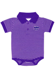 K-State Wildcats Baby Purple Stripe Jersey Golf Short Sleeve One Piece Polo