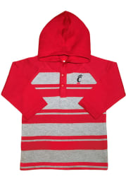 Cincinnati Bearcats Toddler Red Rugby Stripe Long Sleeve Hooded Sweatshirt