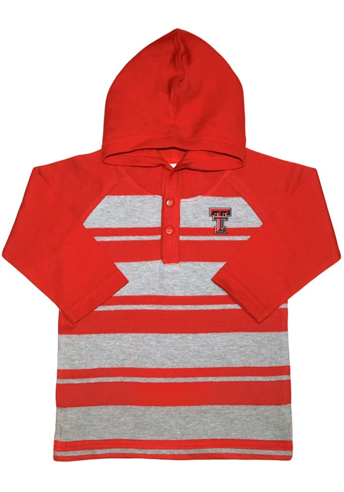 Texas Tech Red Raiders Toddler Red Rugby Stripe Long Sleeve Hooded Sweatshirt