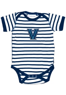 Villanova Wildcats Baby Navy Blue Stripe Short Sleeve One Piece