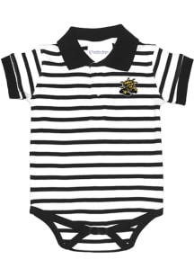 Wichita State Shockers Baby Black Stripe Short Sleeve Polo One Piece