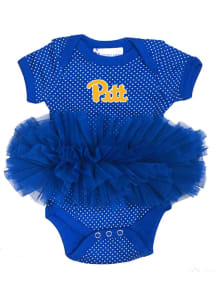 Pitt Panthers Baby Blue Pin Dot Tutu Short Sleeve One Piece