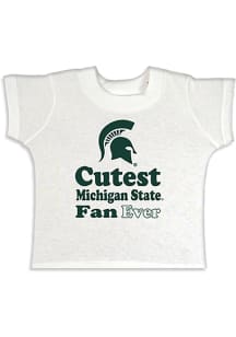 Michigan State Spartans Toddler White Cutest Fan Short Sleeve T-Shirt