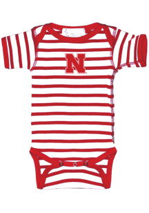 Baby Red Nebraska Cornhuskers Skylar Short Sleeve One Piece