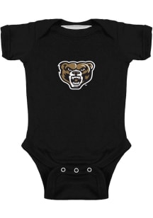 Oakland University Golden Grizzlies Baby Black Bailey Short Sleeve One Piece
