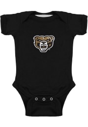 Oakland University Golden Grizzlies Baby Black Bailey Short Sleeve One Piece