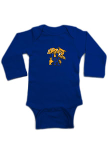 Kentucky Wildcats Baby Blue Wildcat Logo Long Sleeve One Piece