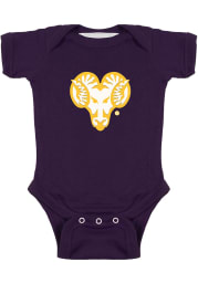 West Chester Golden Rams Baby Purple Bailey Short Sleeve One Piece