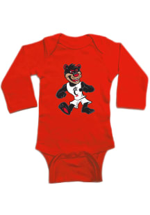 Cincinnati Bearcats Baby Red Mascot Long Sleeve One Piece
