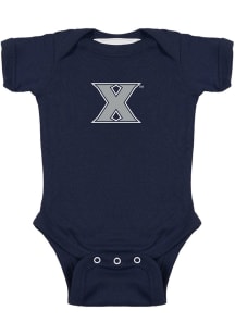 Xavier Musketeers Baby Navy Blue Bailey Primary Short Sleeve One Piece