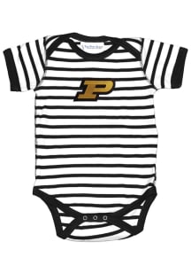 Purdue Boilermakers Baby Black Skylar Stripe Short Sleeve One Piece