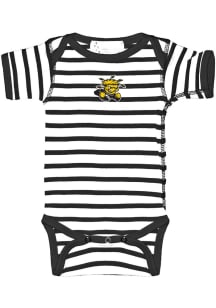 Wichita State Shockers Baby Black Skylar Stripe Short Sleeve One Piece