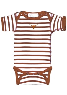 Texas Longhorns Baby Burnt Orange Skylar Stripe Short Sleeve One Piece