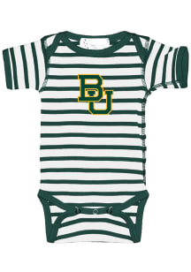 Baylor Bears Baby Green Skylar Stripe Short Sleeve One Piece