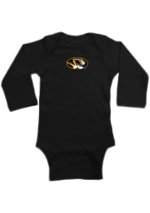 Missouri Tigers Baby Black Primary Logo Long Sleeve One Piece