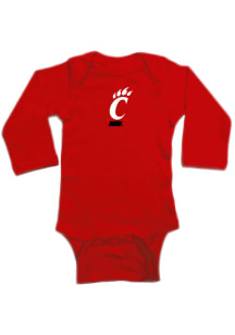 Cincinnati Bearcats Baby Red Primary Logo Long Sleeve One Piece
